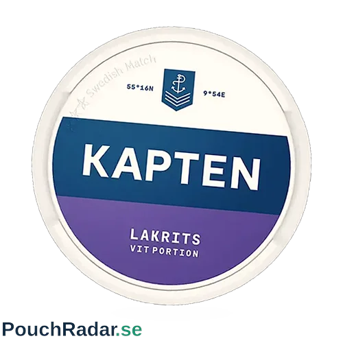 Kapten Lakrits Vit Portion