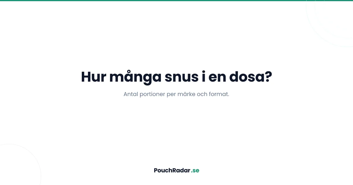 Hur många snus är det i en dosa?