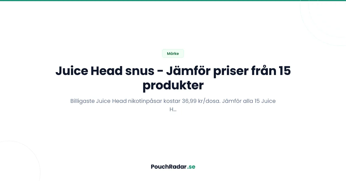 Juice Head snus - alla produkter och billigaste priser